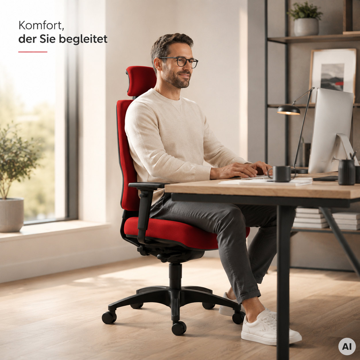 MyChair L mit Kopfstütze - Profi Bürodrehstuhl